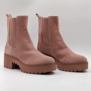 Vince Camuto Women Madisha Pink Suede Chelsea Platform Boots size 11